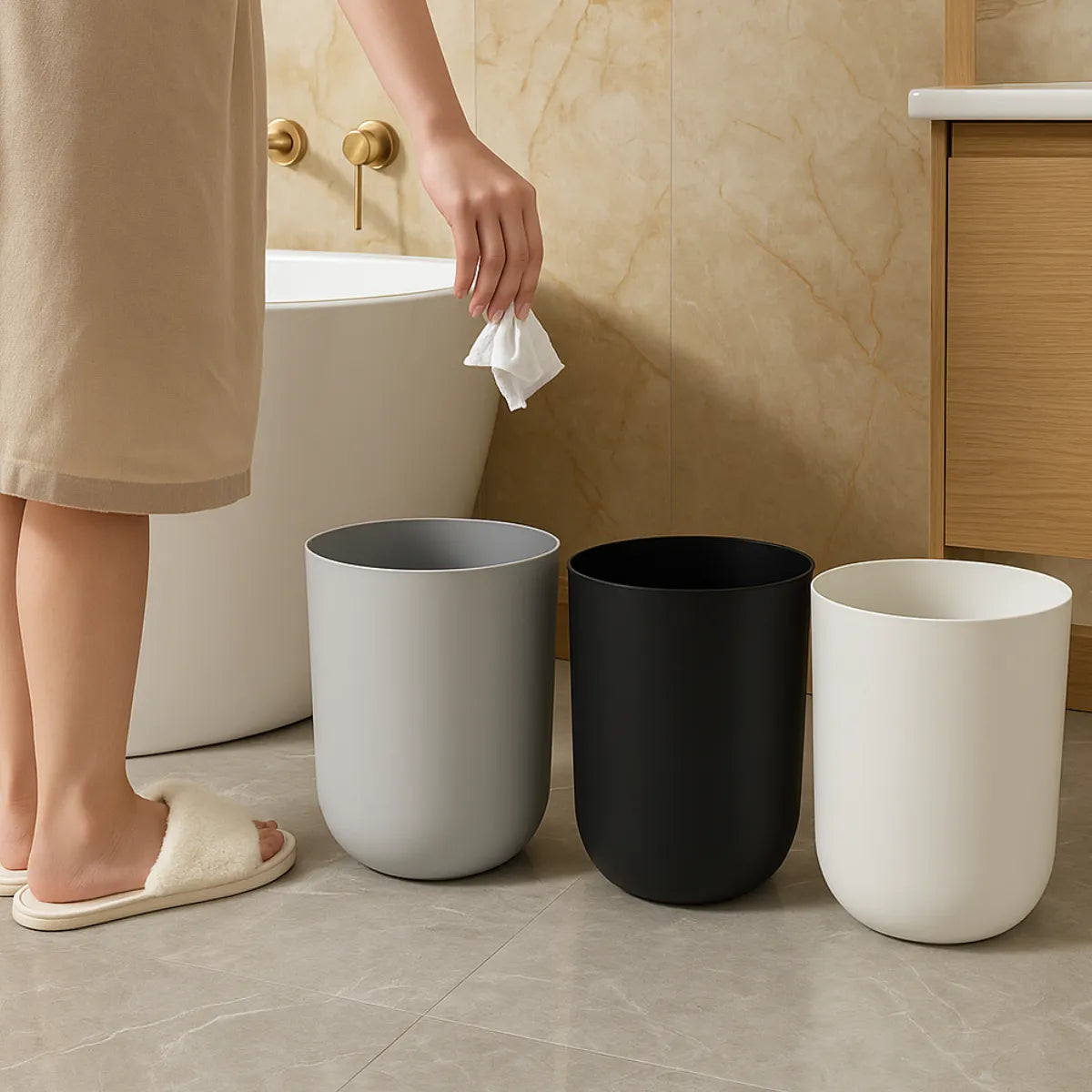 Lixeira para Banheiro Luxo de Grande Capacidade | Modernize