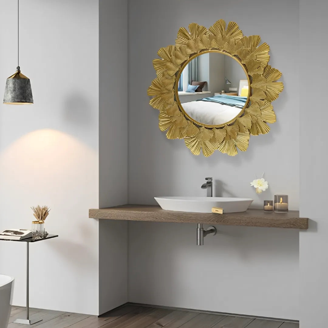 espelho-redondo-para-banheiro-com-moldura-dourado-modernize-foto-longe-vidro