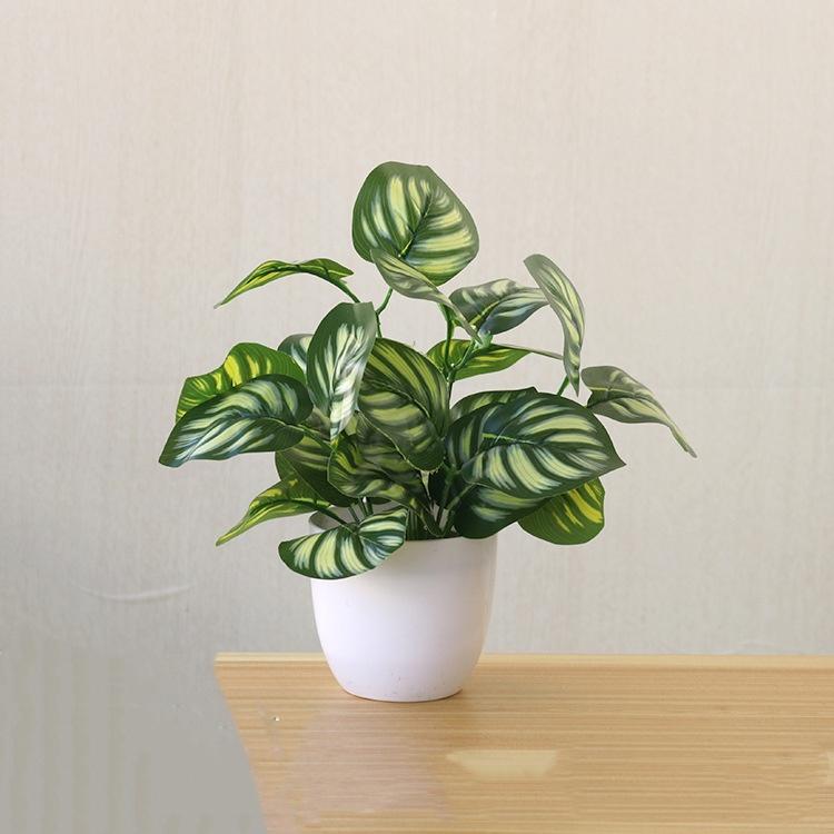 Decoração Casa Vaso Planta Artificial, Vaso Arranjo Artificial, Vaso de Plástico Branco Artificial da Loja La Modernize.